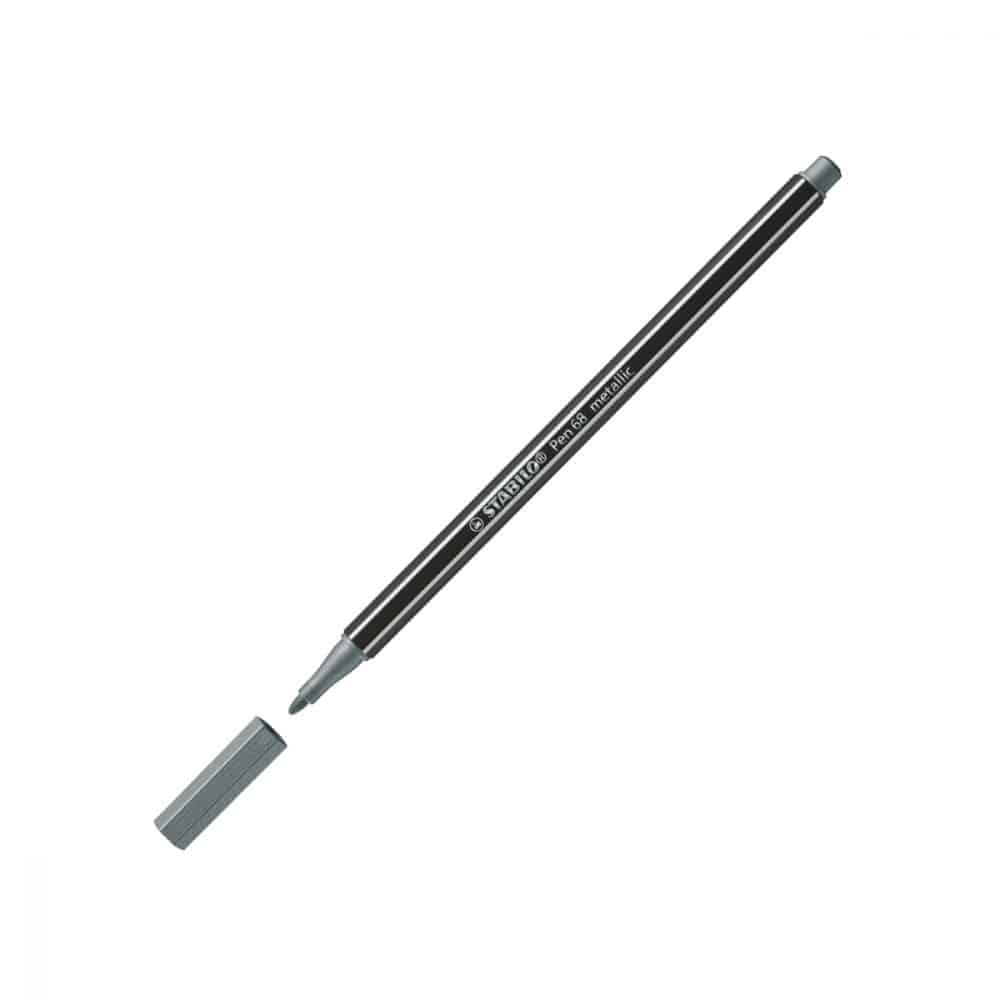 stabilo metallic pen 68 argent