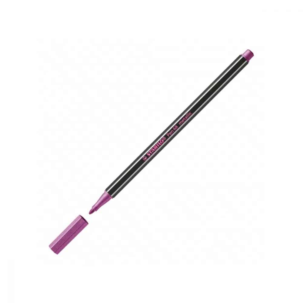 stabilo metallic pen 68 rose