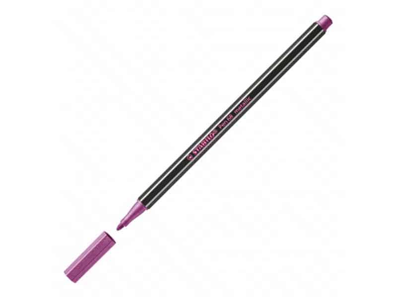 stabilo metallic pen 68 rose