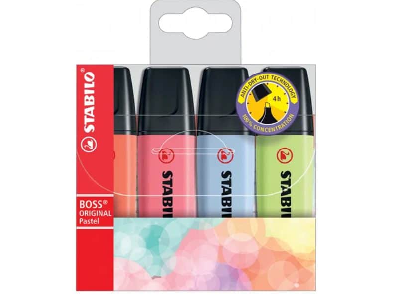 4 surligneurs Stabilo Boss Pastel #3
