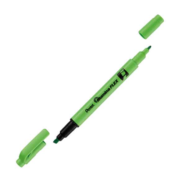 surlign double pointe vert pentel illumina flex