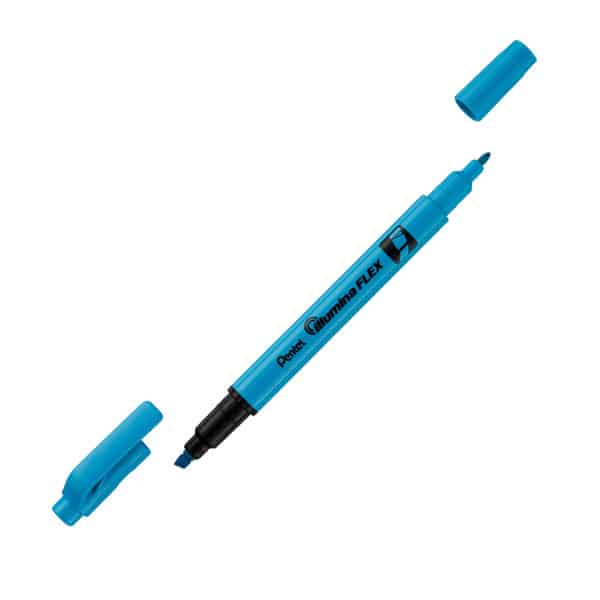 surlign double pointe bleu pentel illumina flex