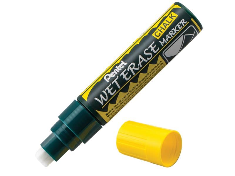 pentel wet erase chalk marker jaune