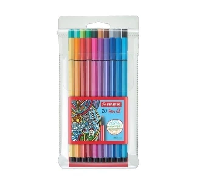 Ensemble de 20 feutres Stabilo Pen 68