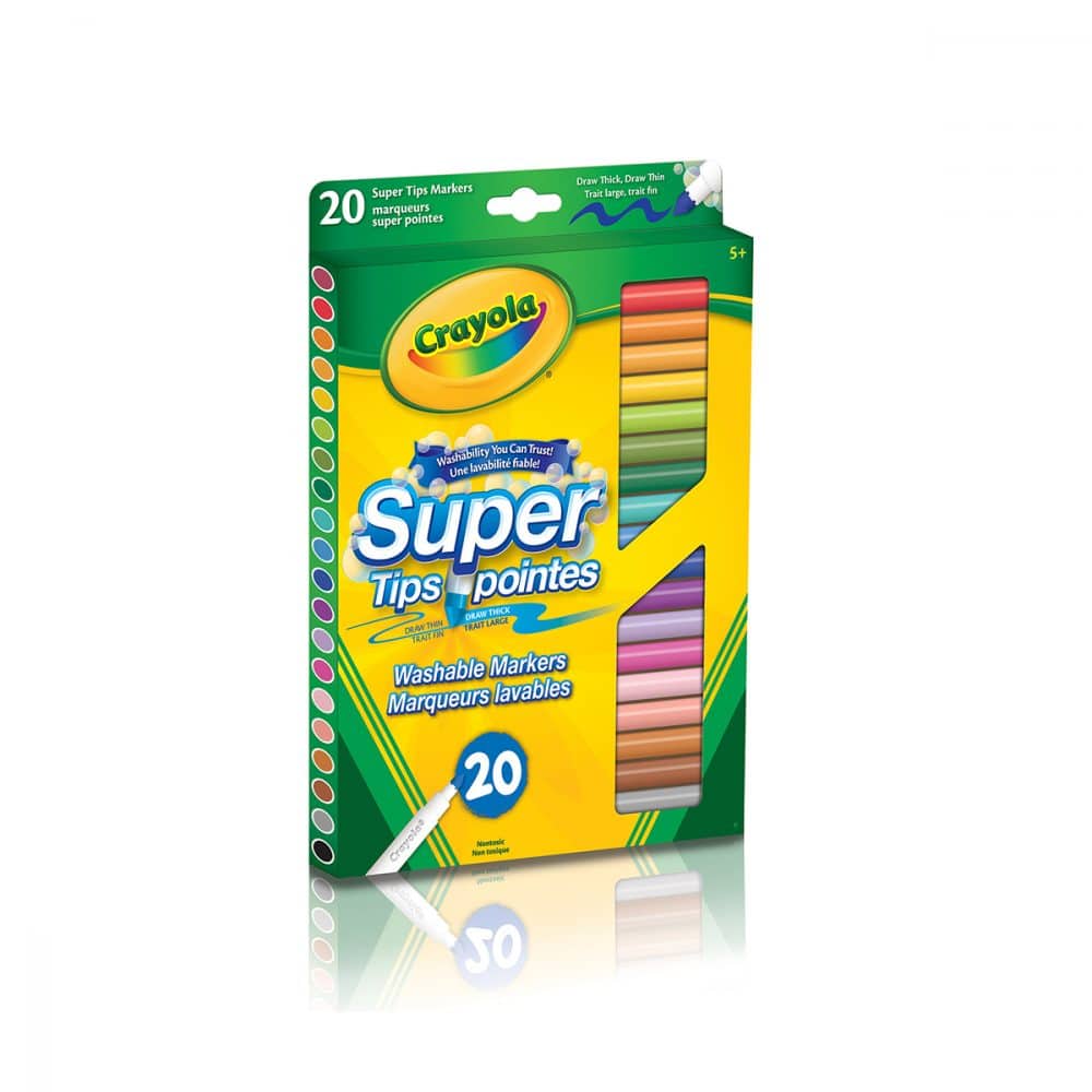 Boite de 20 marqueurs lavables Crayola Super Tips