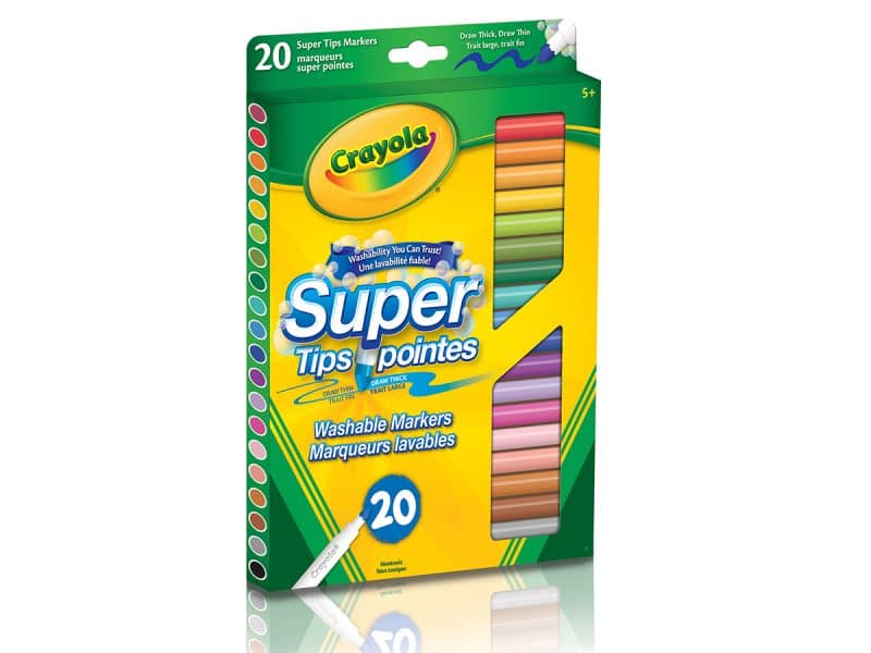 Boite de 20 marqueurs lavables Crayola Super Tips
