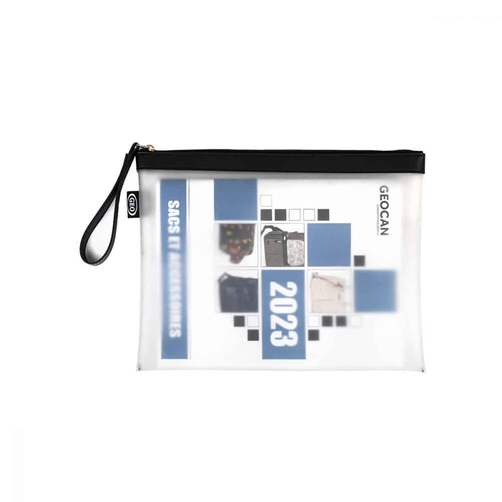 Pochette en silicone translucide avec zipper - noir