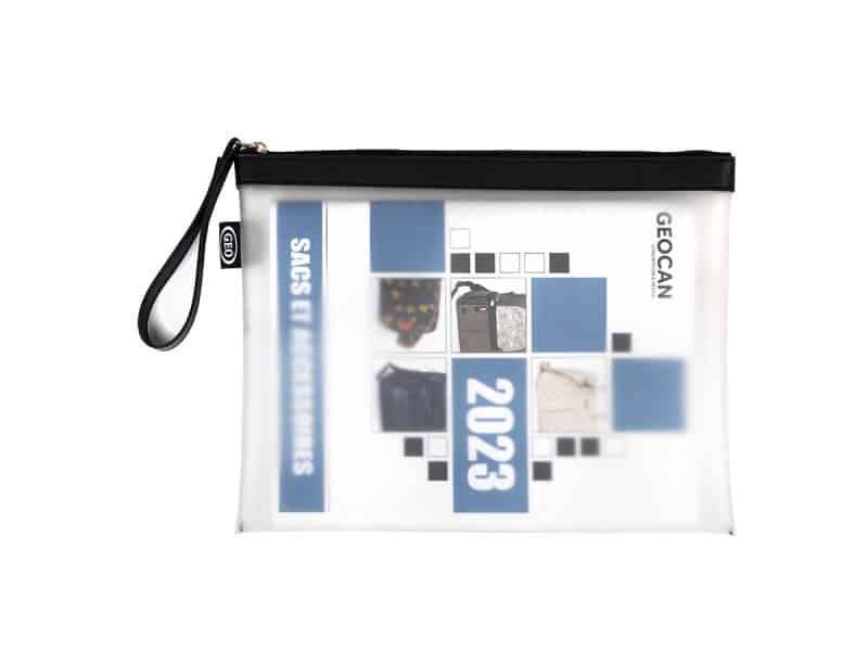 Pochette en silicone translucide avec zipper - noir