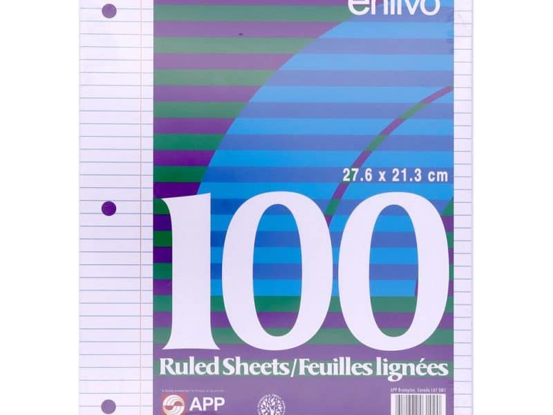 Paquet de 100 feuilles lignées 7mm 3 trous