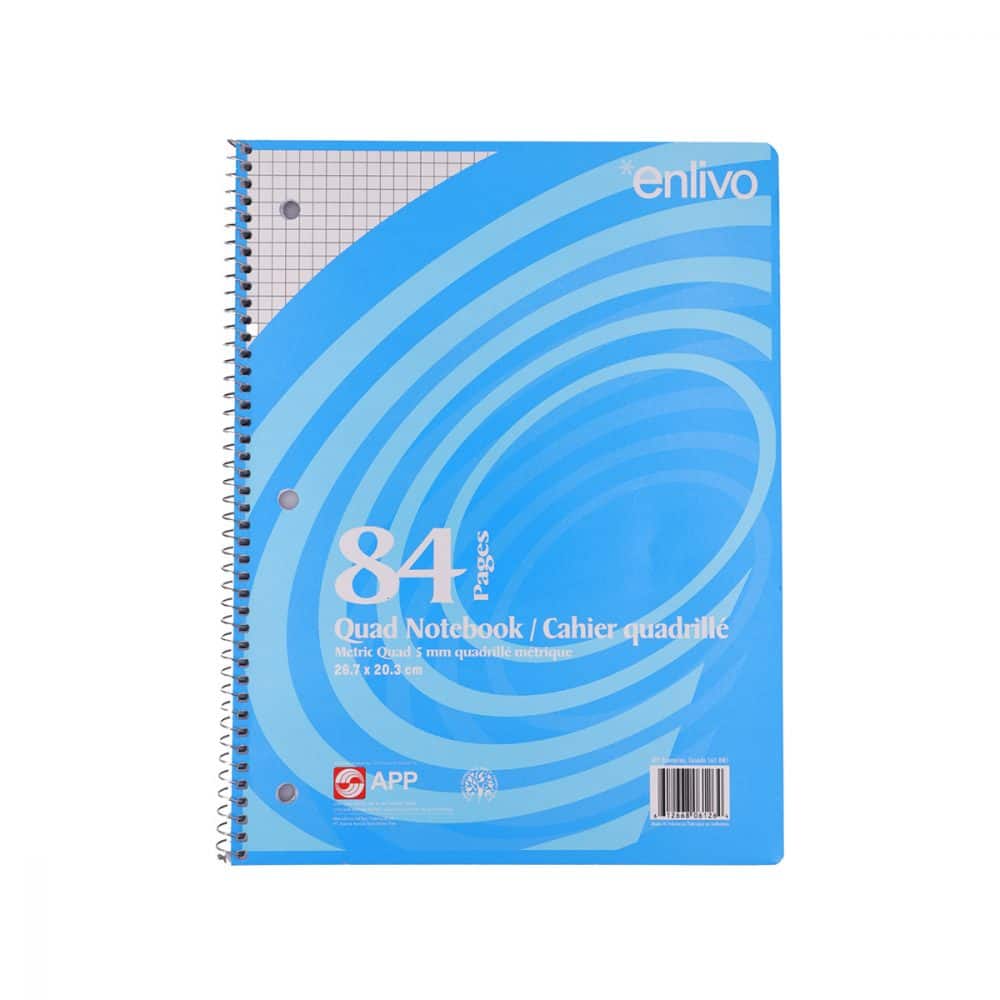 Cahier quadrillé métrique 5 carrés/pouce, 84 page