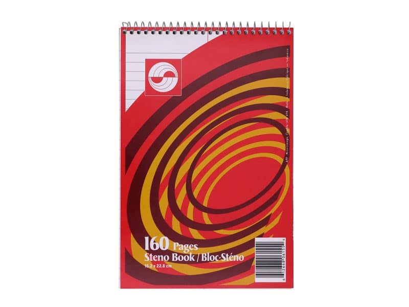 Cahier steno ligné, 6"x9", 160 pages