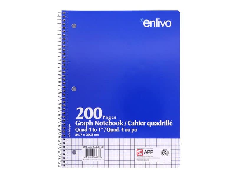 Cahier quadrillé 200 pages quadrillé 4 carré/po