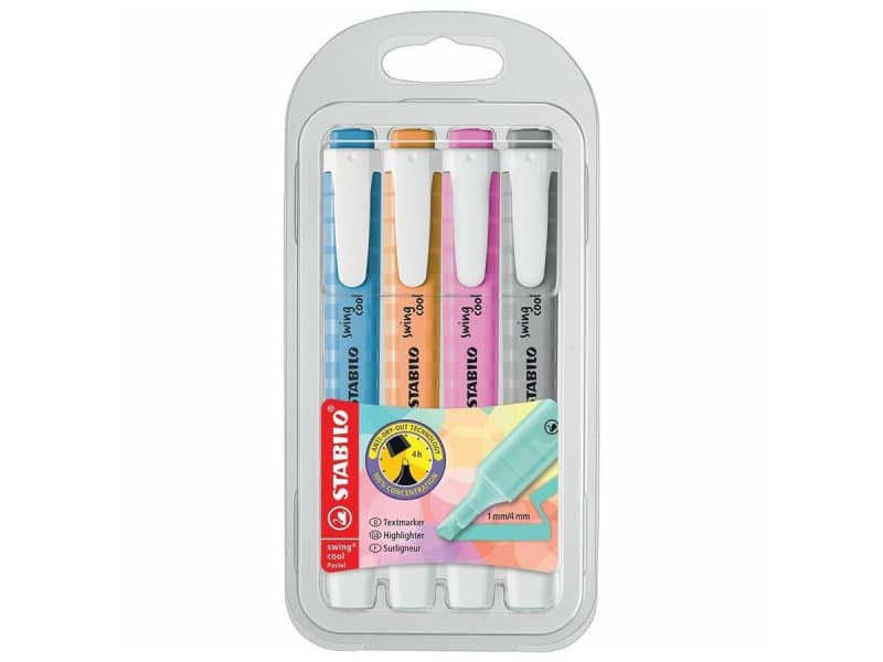 4 surligneurs Stabilo Swing Cool Pastel #3