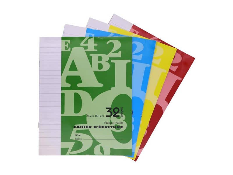 cahier interligné pointillé