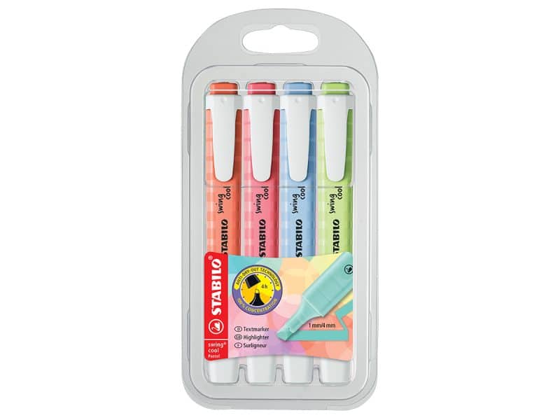 4 surligneurs Stabilo Swing Cool Pastel # 2