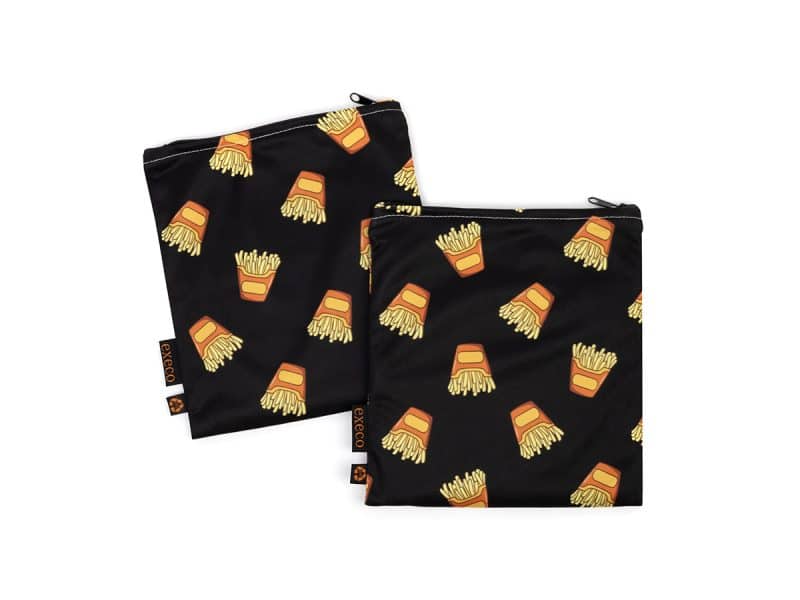 Ensemble de 2 pochettes pour sandwich et collation - Frites