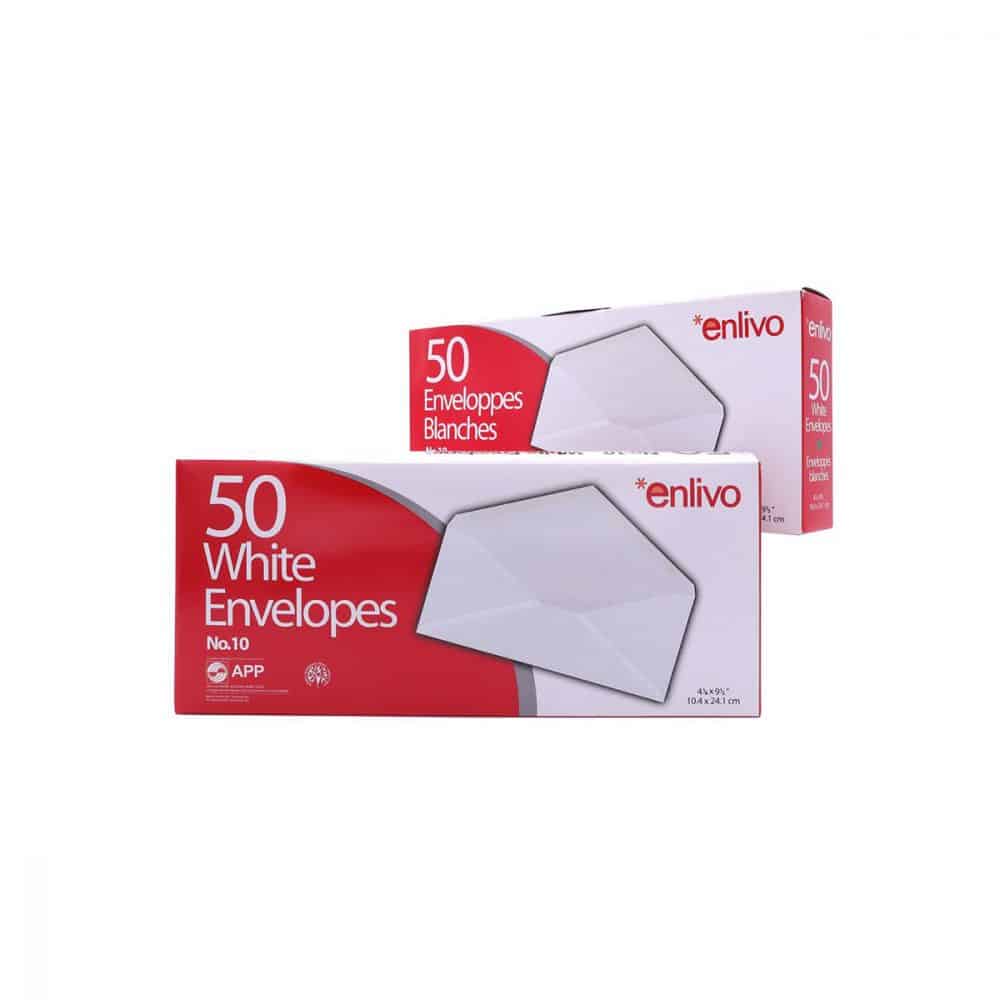 Enveloppes #10 tirez et collez, 50/boîte