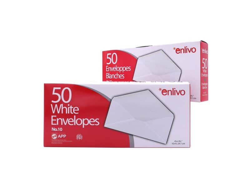 Enveloppes #10 tirez et collez, 50/boîte