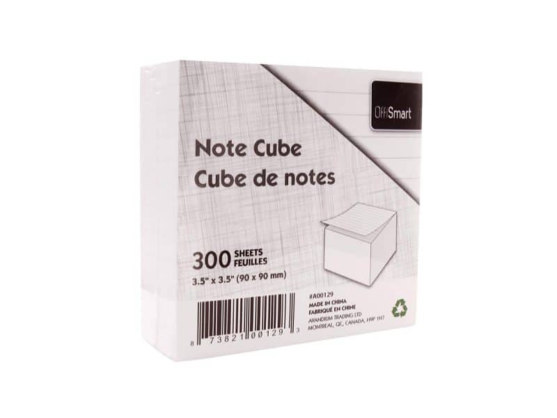 Cube de papier ligné, 300 feuilles