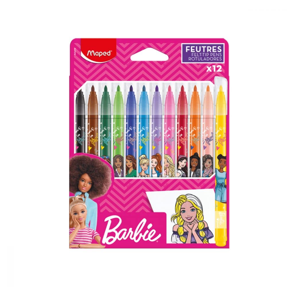 12 feutres barbie maped