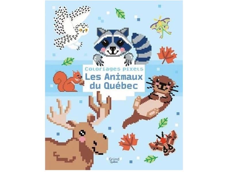 Coloriages pixels Les animaux du Québec