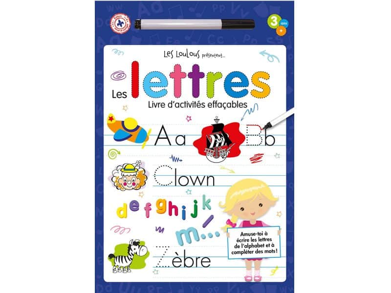 Livre d'activités effaçables Les lettres