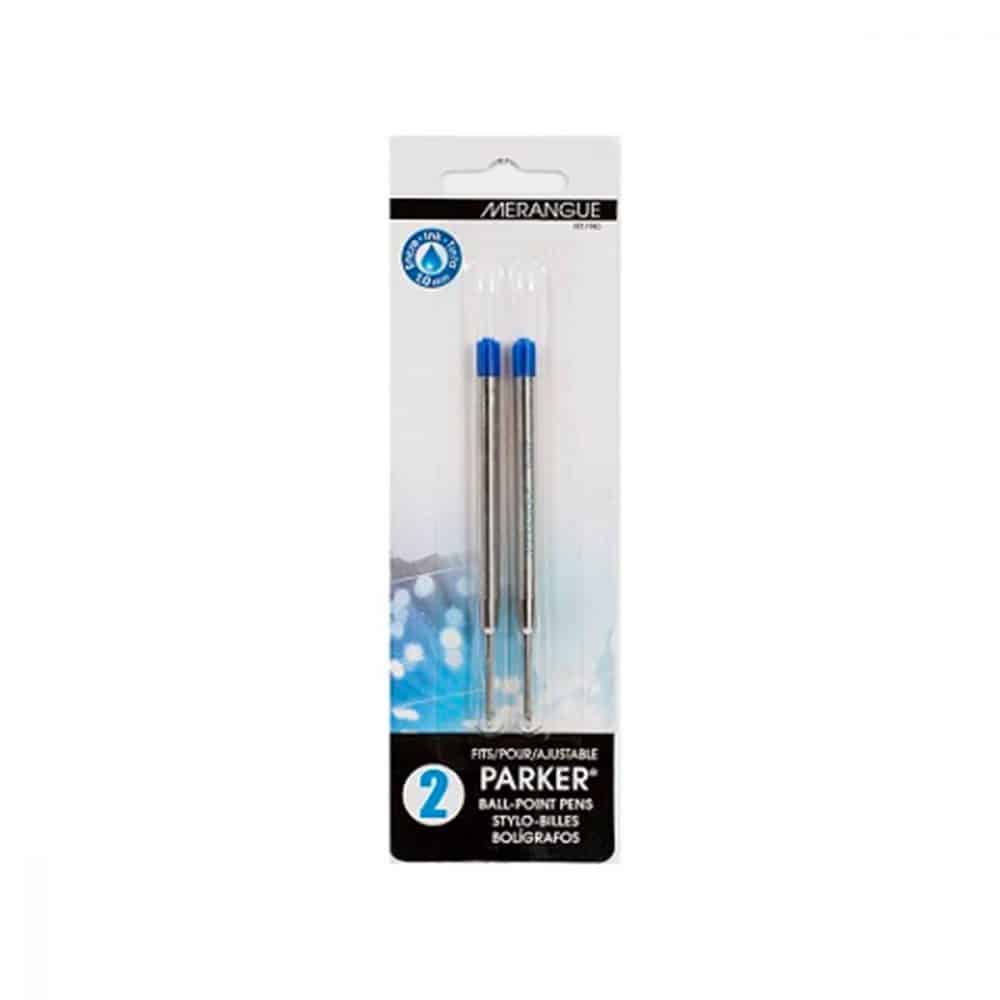 Paquet de 2 refill bleu medium Merangue - Compatible Parker