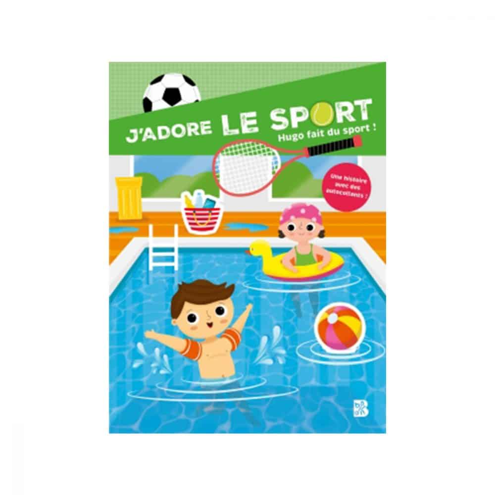J'adore le sport Hugo fait du sport! Histoire autocollant