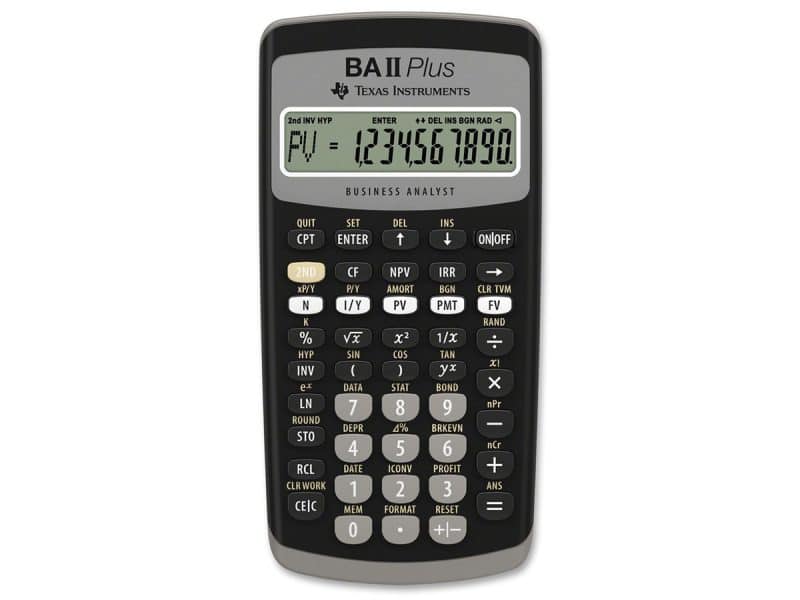 Calculatrice financière Texas Instruments BAII Plus
