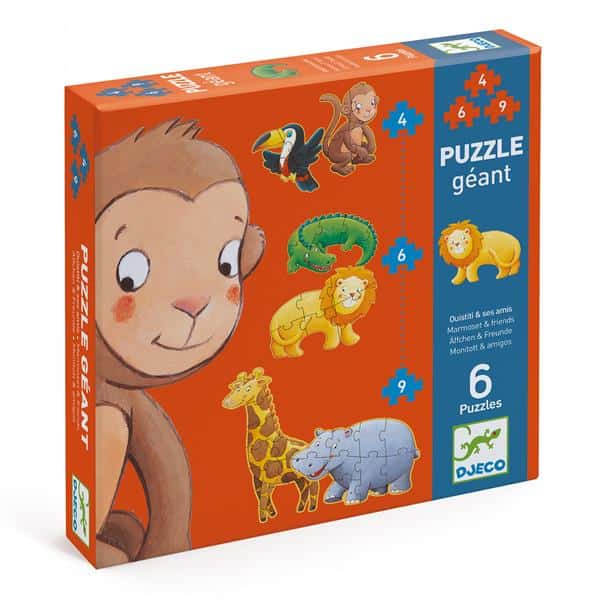 Puzzle geant Ouistiti et ses amis 4-6-9 pces