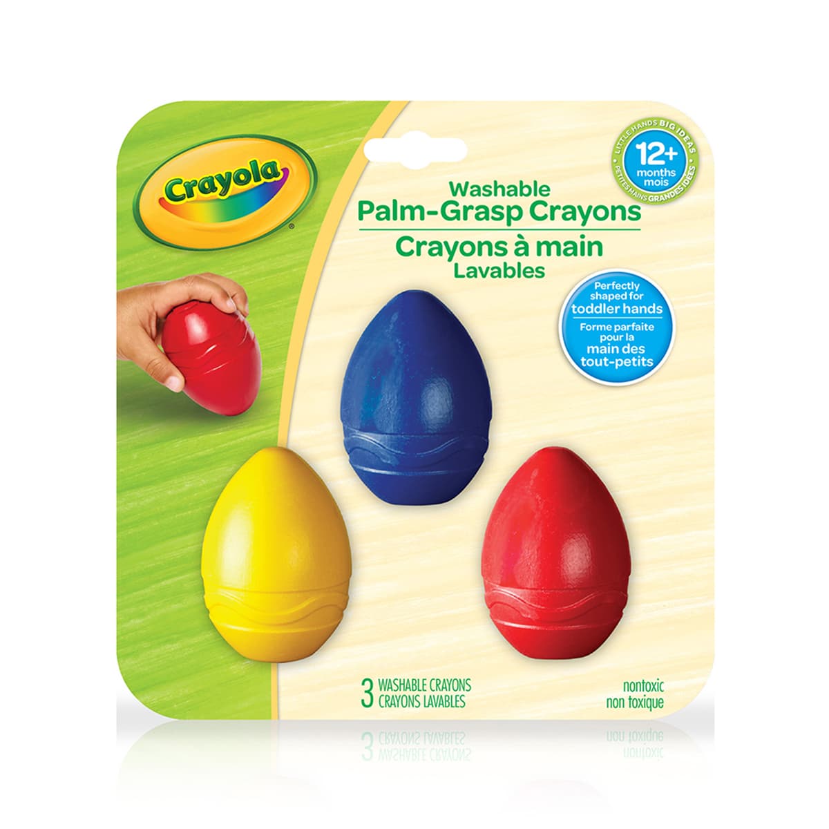Crayola 3 crayons de cire ovales lavable