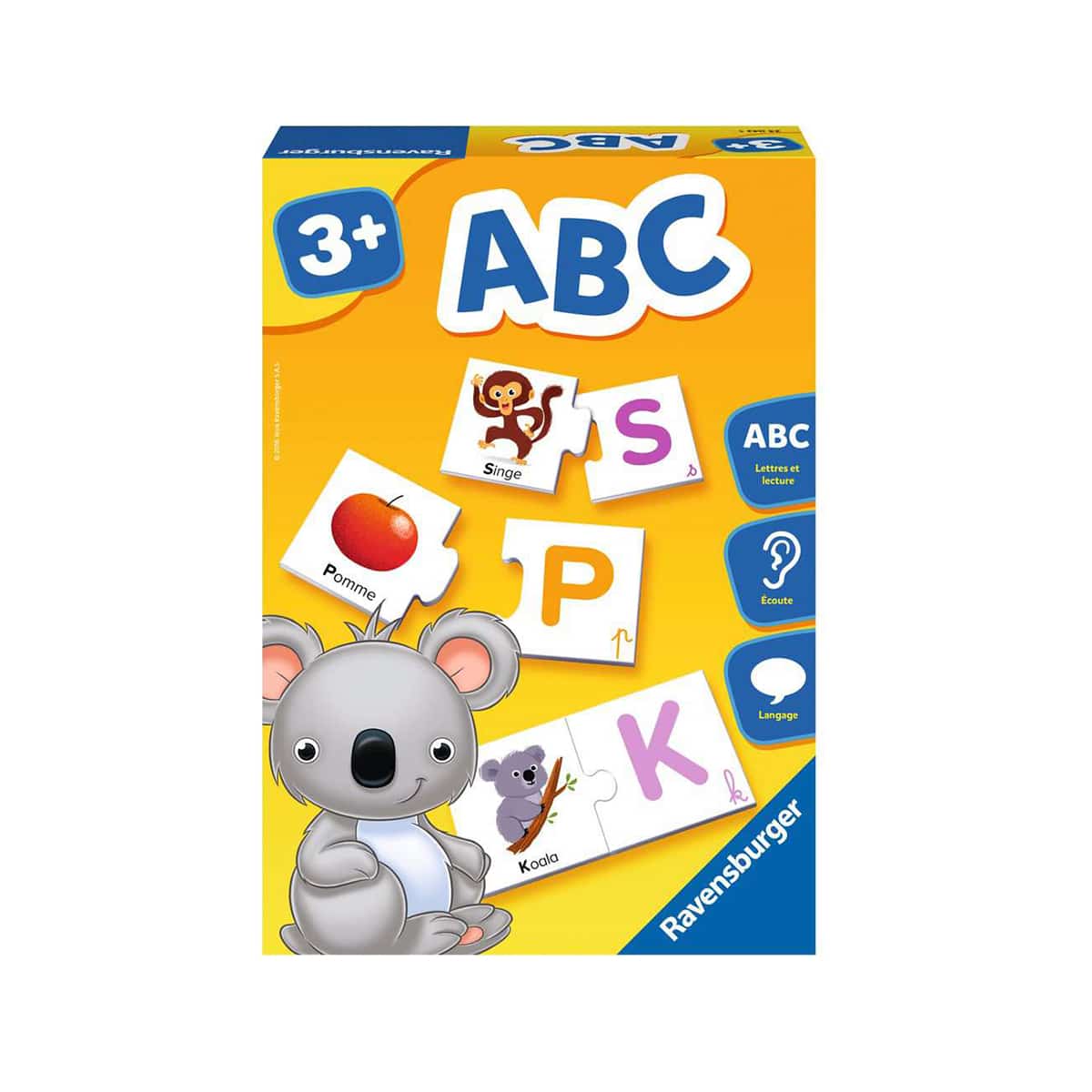 Jeu casse-tete A,B,C pour 3 ans