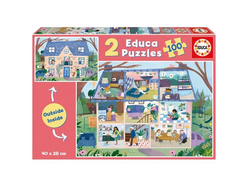 Casse-tête 2x100 pièces dedans, dehors - Maison