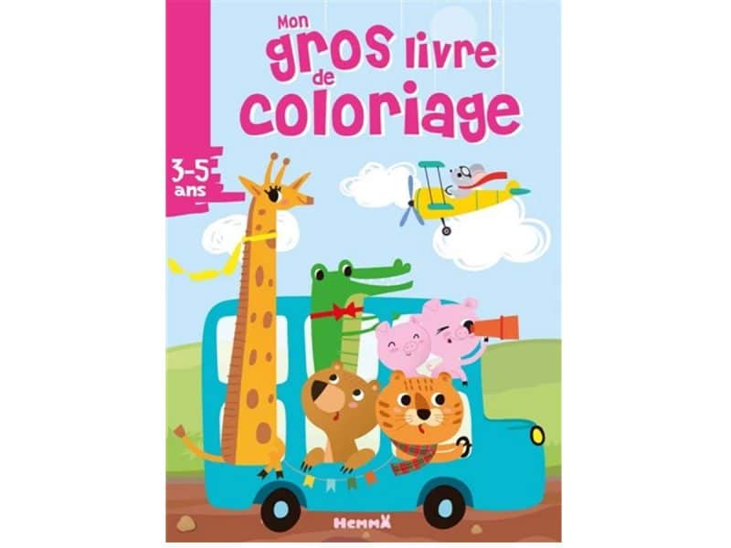 Mon gros livre de coloriage Animaux voiture