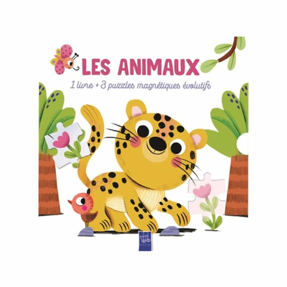 Les animaux 1 livre + 3 puzzles magnétiques évolutifs
