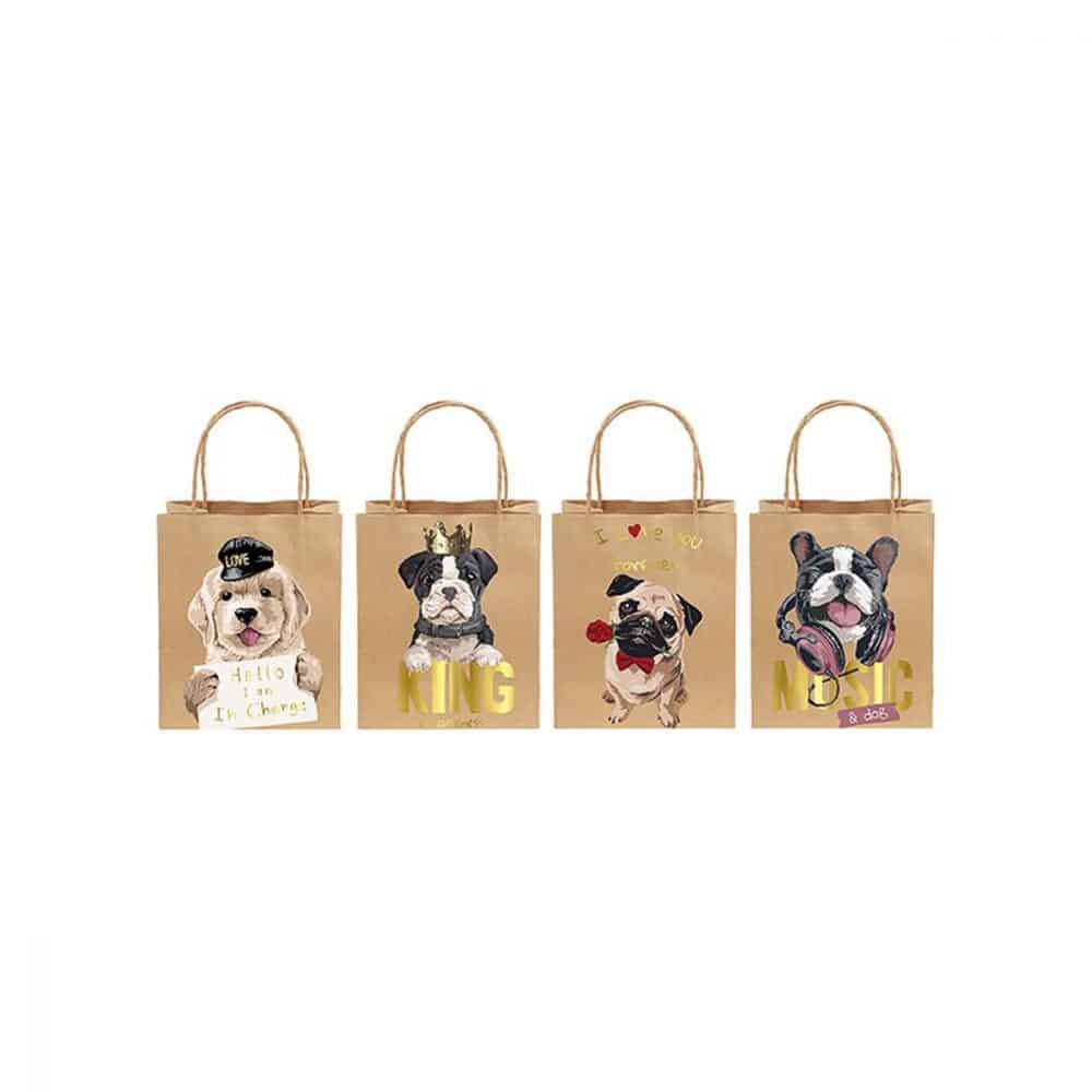 Sac cadeau chien XL 32x42x11,5 cm assortis