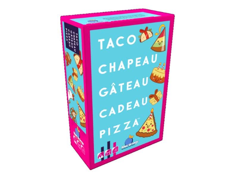 Jeu Taco, châpeau, gâteau, cadeau, pizza