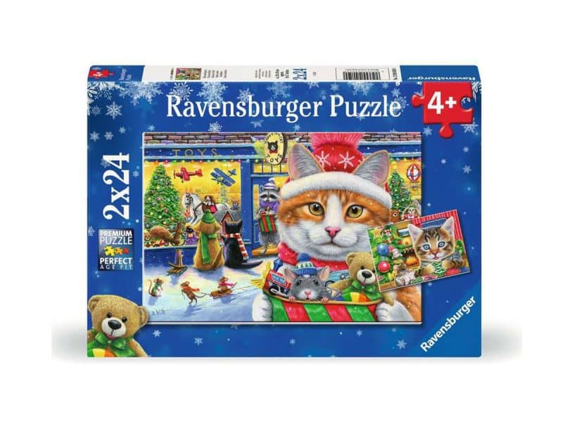 Casse-tête 2x 24 morceaux - Chatons de Noël