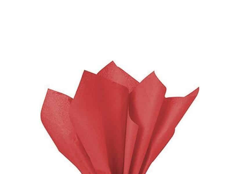 Paquet de 20 feuilles de papier de soie rouge 20x20