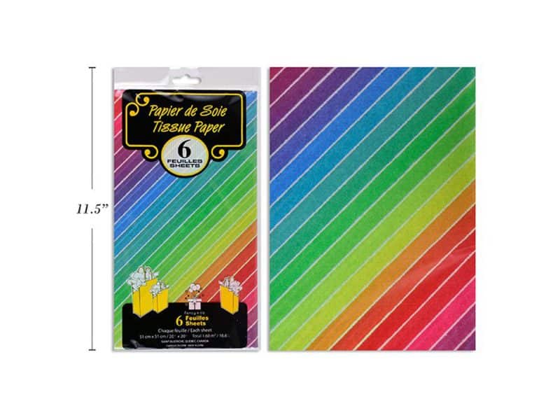 Paquet de 6 feuilles de papier de soie ligné