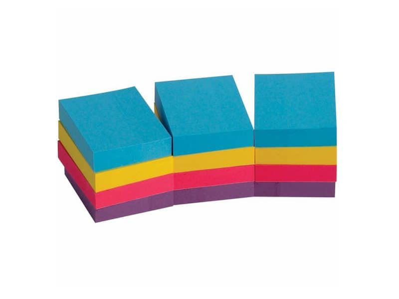 Feuillets autoadhésifs 1-1/2 x 2 po. couleurs variées