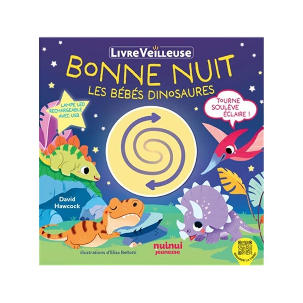 Livre veilleuse Bonne nuit les bébés dinosaures