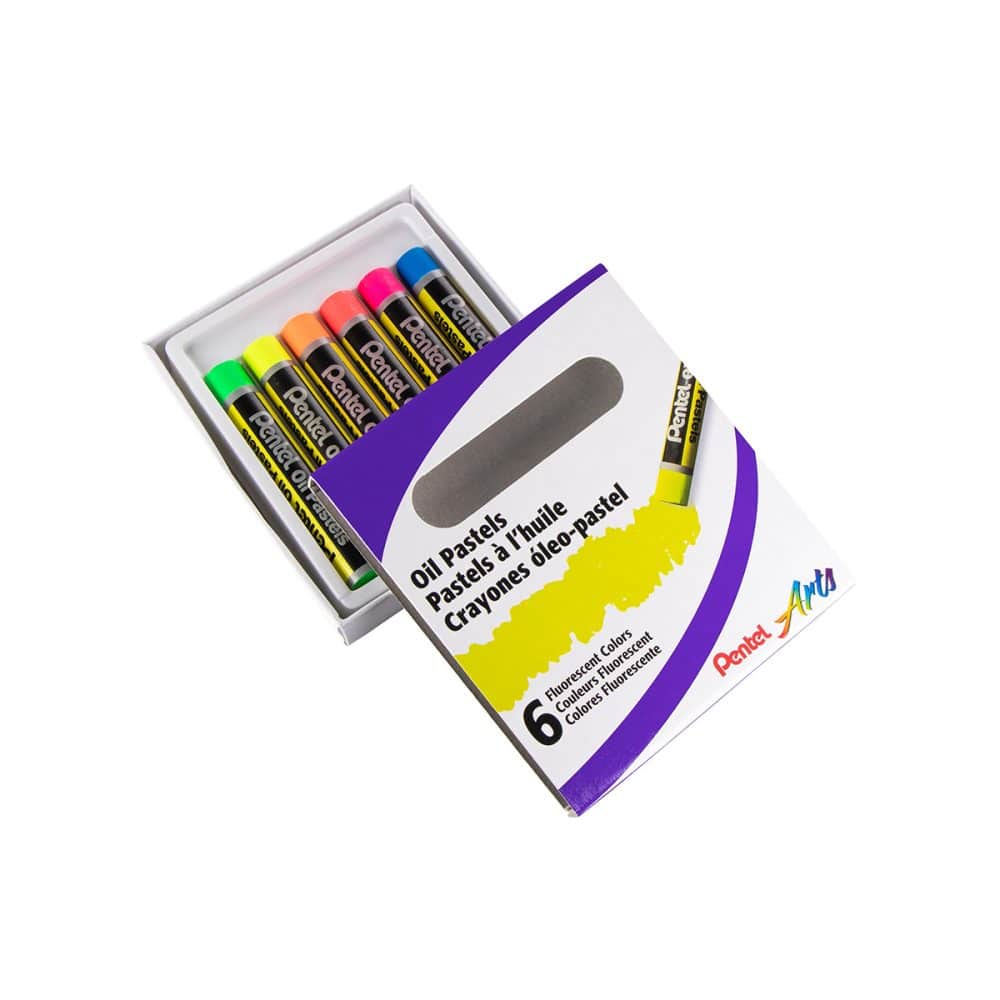 Paquet de 6 pastels à l'huile Pentel Arts Fluorescents