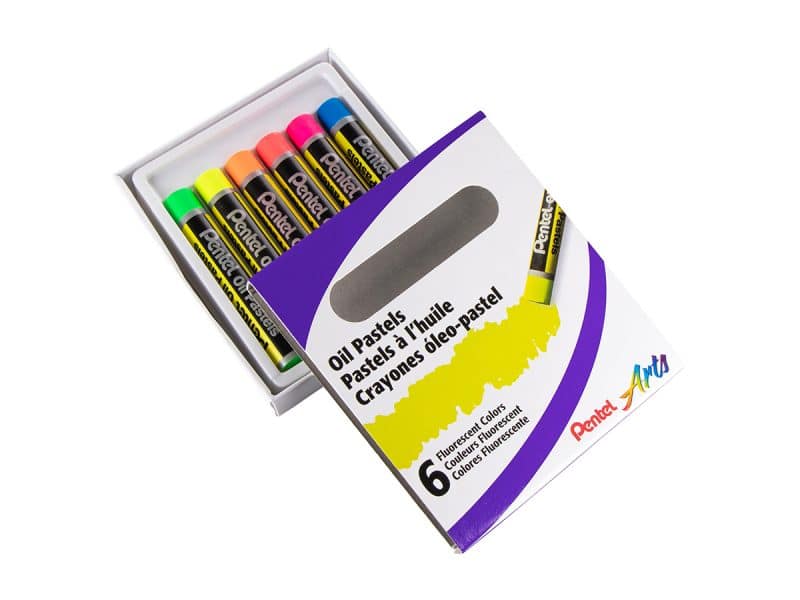 Paquet de 6 pastels à l'huile Pentel Arts Fluorescents