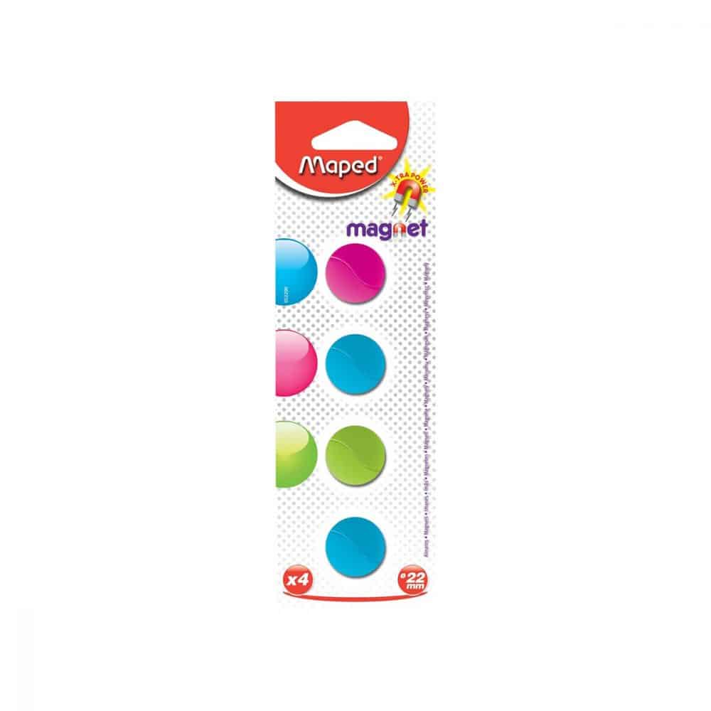 Aimants ronds couleurs variées 22 mm