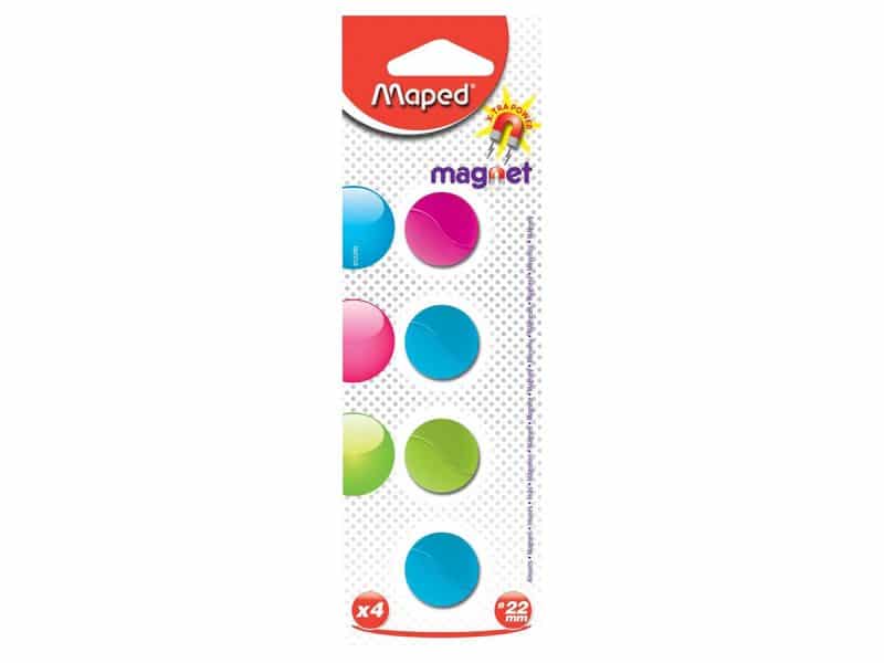 Aimants ronds couleurs variées 22 mm