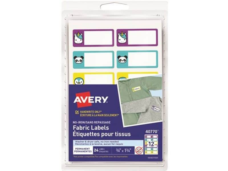 Étiquettes sans repassage  Avery bordures animaux mignons