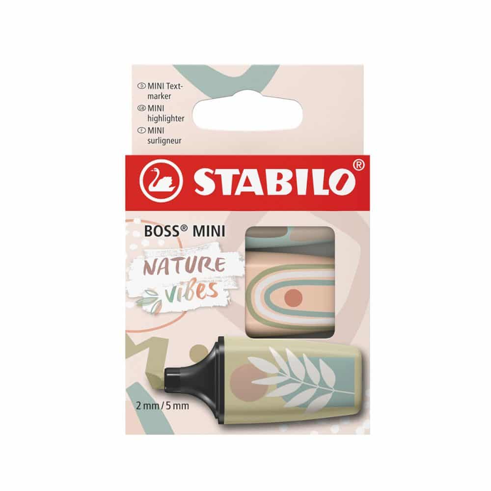 Ensemble de 3 minis surligneurs Stabilo Boss Nature vibes