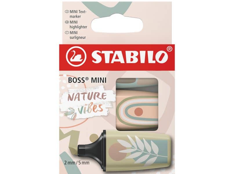 Ensemble de 3 minis surligneurs Stabilo Boss Nature vibes