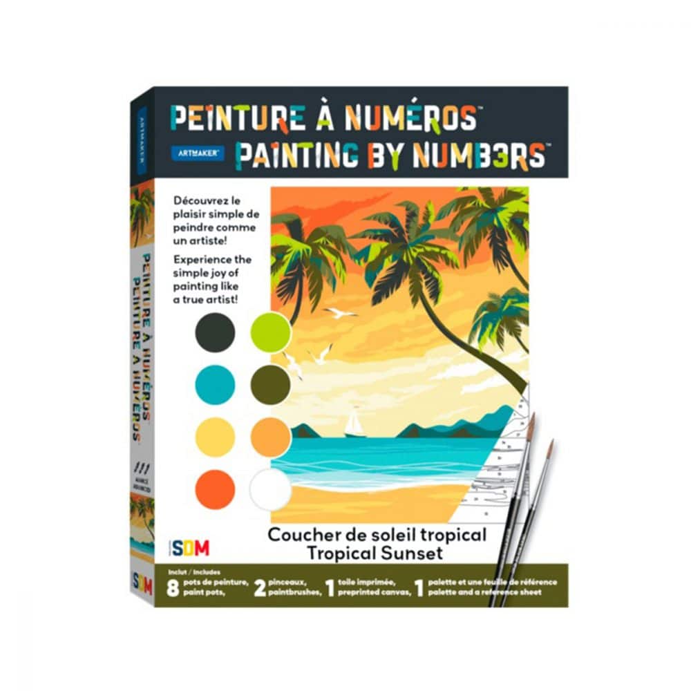 Peinture à numéros Coucher tropical